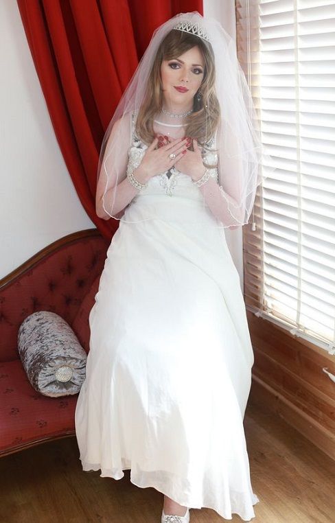 Beautiful crossdresser bride