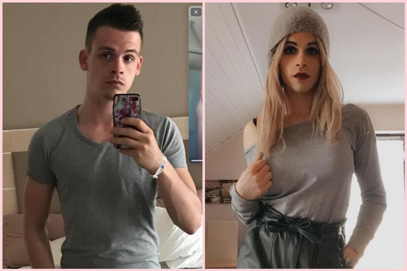 Crossdressing Before and After Transformation