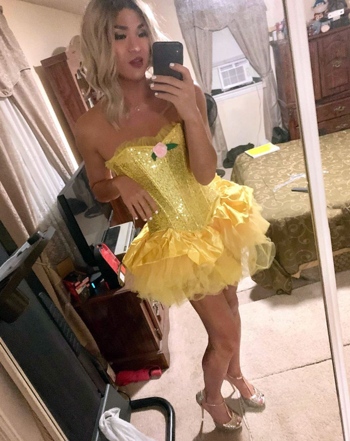 crossdresser in prom dress