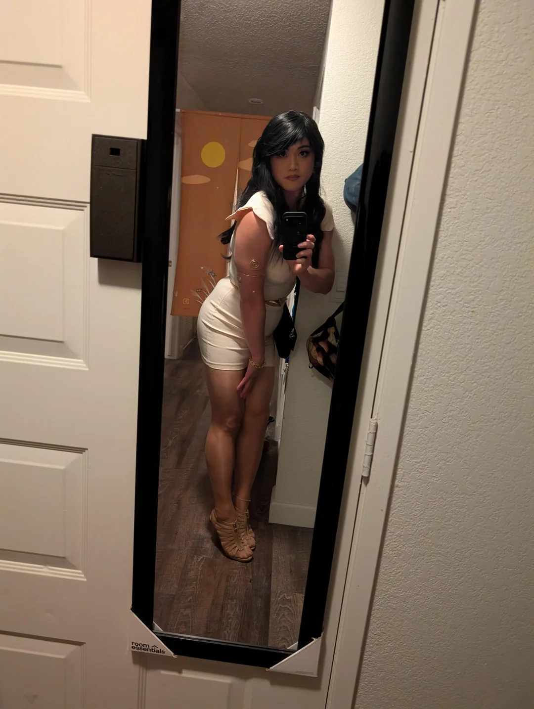 crossdresser in mini dress