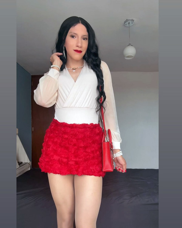 crossdressing in skirt and heels
