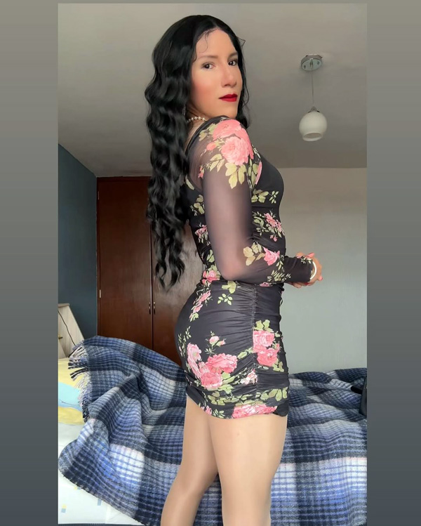 crossdresser in bodycon dress