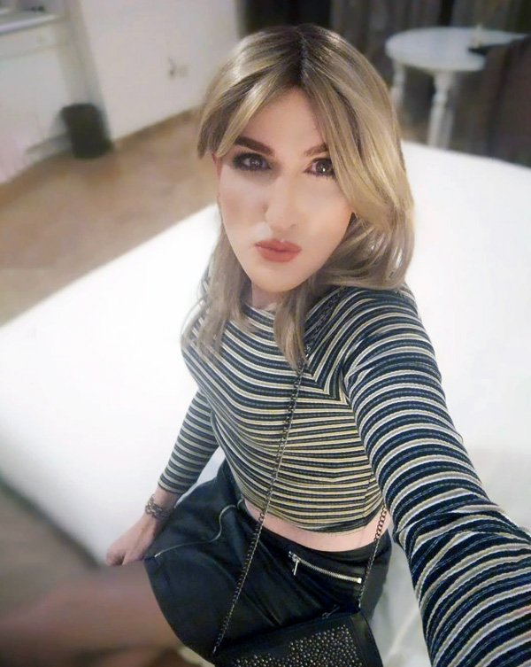 crossdresser taking selfie