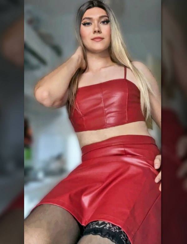 cute crossdresser in skirt