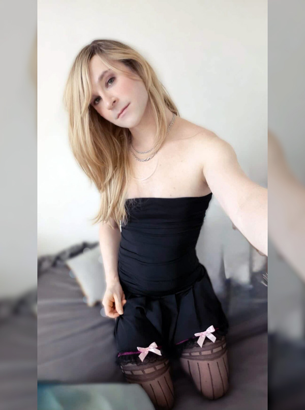 crossdresser in mini dress
