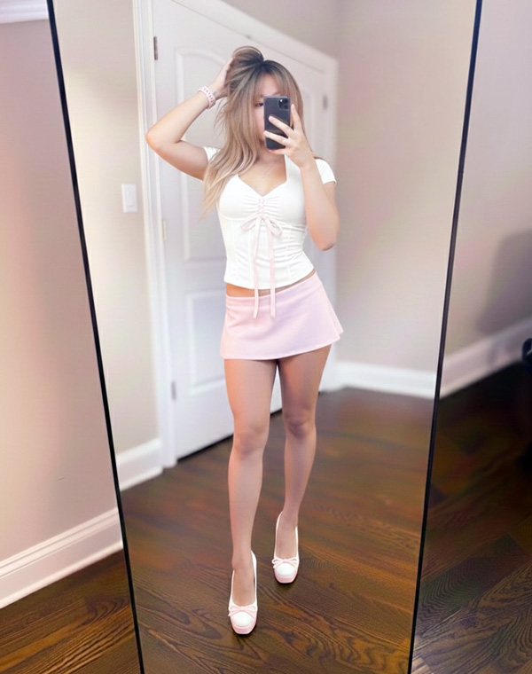 crossdresser in mini skirt