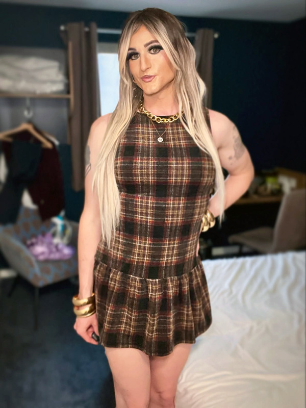 crossdresser in cute dress