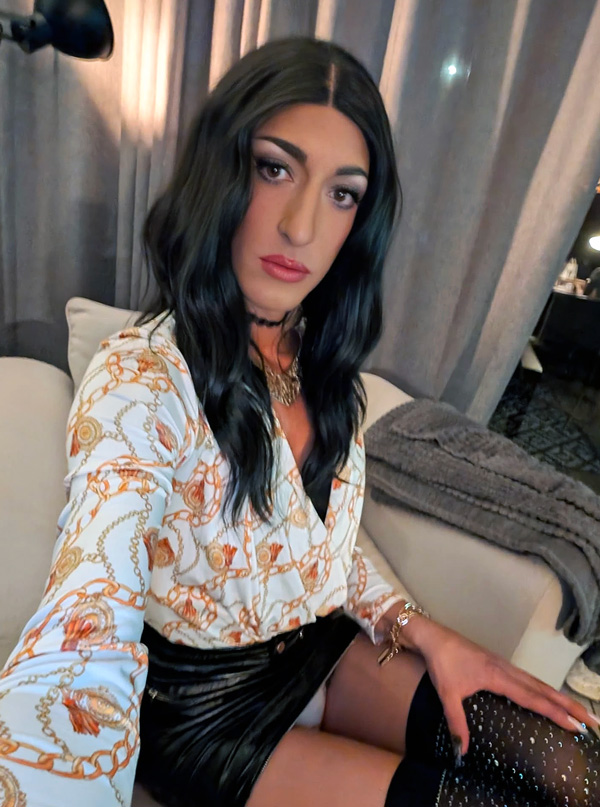 crossdresser in mini skirt