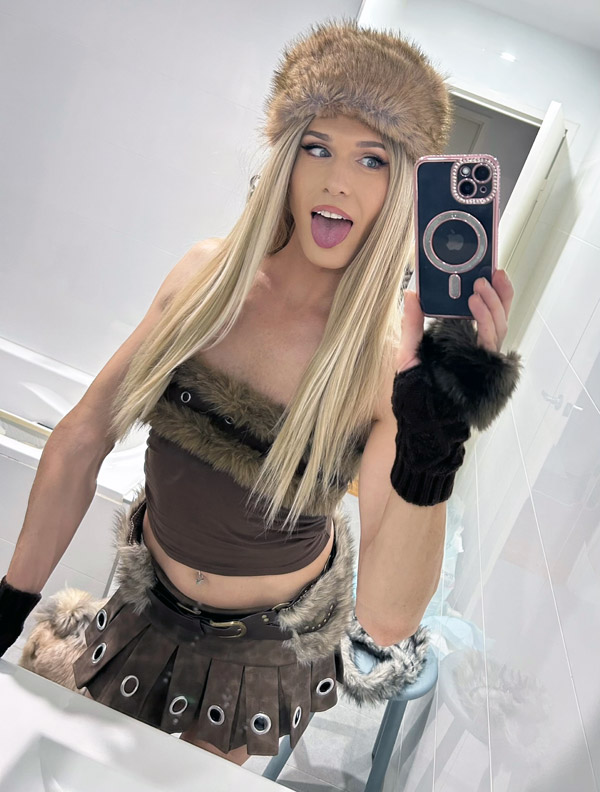 crossdresser taking a selfie